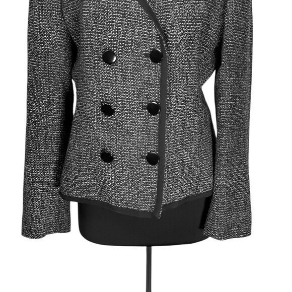 Banana Republic Women's Jacket 14 Gray Wool Blend Double Breasted Work Career - Picture 7 of 11